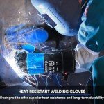 TICONN 16" Heat-Resistant Welding Gloves - Black/Red