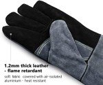 Heat Resistant BBQ Gloves - 16" Leather & Insulated