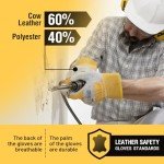 Heavy Duty Breathable Cowhide Leather Work Gloves