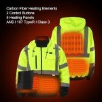 Hi-Vis Reflective Heated Jacket with Detachable Hood