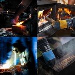 TICONN 16" Heat-Resistant Welding Gloves - Black/Red