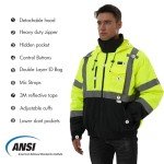 Heated Hi-Vis Safety Bomber Jacket for Cold Weather