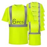 High Visibility Safety Shirts for Men - 6 Pack