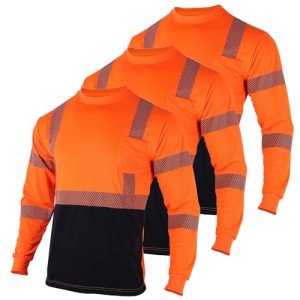 3-Pack High Visibility Reflective Safety T-Shirts