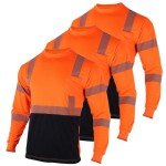3-Pack High Visibility Reflective Safety T-Shirts