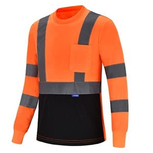 Men's High Visibility Long Sleeve Safety Shirt