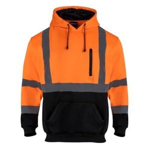 Men's High Visibility Reflective Safety Hoodie – Orange