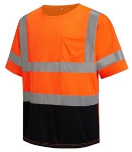 Hi-Vis Orange Safety T-Shirt for Men, 3X-Large