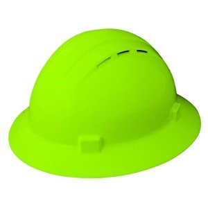 Hi-Viz Full Brim Safety Helmet, Lime Green