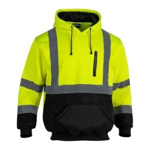 High Visibility Fleece Hoodie for Men - Yellow