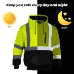 High Visibility Fleece Hoodie for Men - Yellow