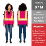 High Visibility Reflective Safety Vest with Pockets