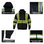Men's High Visibility Reflective Safety Hoodie