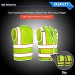 High Visibility Safety Vest with 10 Pockets
