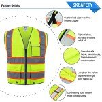 High Visibility Safety Vest with 10 Pockets