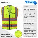 High Visibility Safety Vest with 10 Pockets