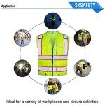 High Visibility Safety Vest with 10 Pockets
