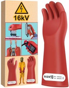 High Voltage Insulated Electrical Gloves - Size 10