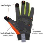 Hi-Vis Reflective Anti-Vibration Work Gloves - XL
