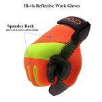 Orange Reflective Antivibration Touchscreen Safety Gloves