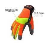 Orange Reflective Antivibration Touchscreen Safety Gloves