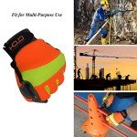 Hi-Vis Reflective Anti-Vibration Work Gloves - XL