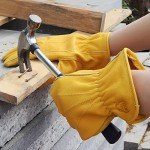 Durable Leather Work Gloves for Gardening and Safety