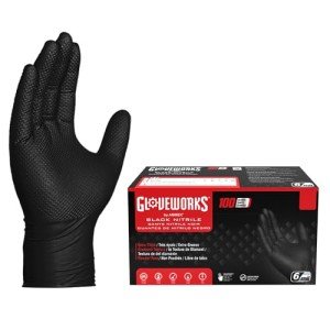 Large Black Nitrile Disposable Gloves, 100 Count