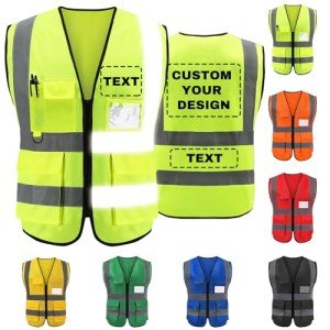 Custom High-Visibility Safety Vest with 5 Pockets