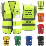Custom High-Visibility Safety Vest with 5 Pockets