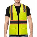Reflective Safety Vest with Multifunctional Pockets