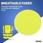 Neiko Neon Yellow ANSI Safety Vest with Pockets