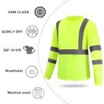 Hi-Vis Long Sleeve Safety Work Shirts, 6-Pack