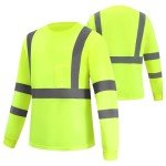Hi-Vis Long Sleeve Safety Work Shirts, 6-Pack