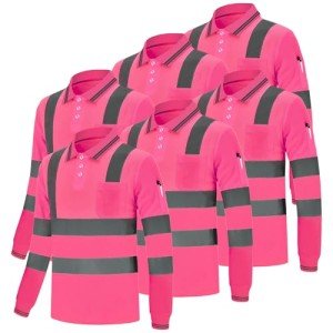 6 Pack Hi-Vis Safety Polo Shirts for Work