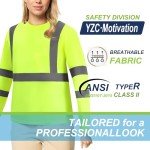 Hi-Vis Long Sleeve Safety Work Shirts, 6-Pack