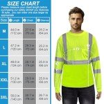 Hi-Vis Long Sleeve Safety Work Shirts, 6-Pack