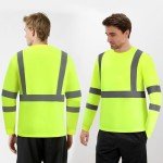 Hi-Vis Long Sleeve Safety Work Shirts, 6-Pack