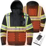 Heated Safety Jacket with Reflective Strips for All