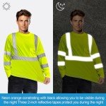 Hi-Vis Long Sleeve Safety Work Shirts, 6-Pack