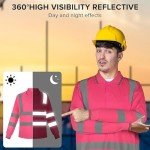6 Pack Hi-Vis Safety Polo Shirts for Work