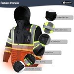 Heated Safety Jacket with Reflective Strips for All