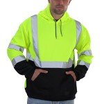 High Visibility Men's Hooded Sweatshirt, Yellow XL