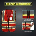High Visibility Reflective Fire Safety Vest with Pockets