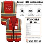 High Visibility Reflective Fire Safety Vest with Pockets