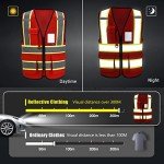 High Visibility Reflective Fire Safety Vest with Pockets