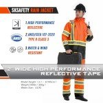 High Visibility Waterproof Rain Jacket for Men