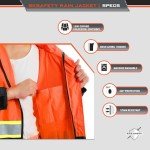 High Visibility Waterproof Rain Jacket for Men
