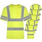 6 Pack High Visibility Reflective Safety Shirts