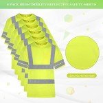 6 Pack High Visibility Reflective Safety Shirts